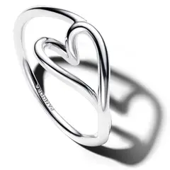 PANDORA - Anillo Pequeño Corazón con Forma Orgánica Plateado