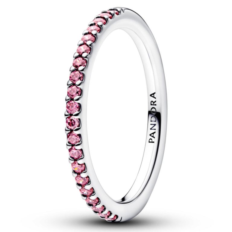 Anillo Banda Rosa Brillante 52