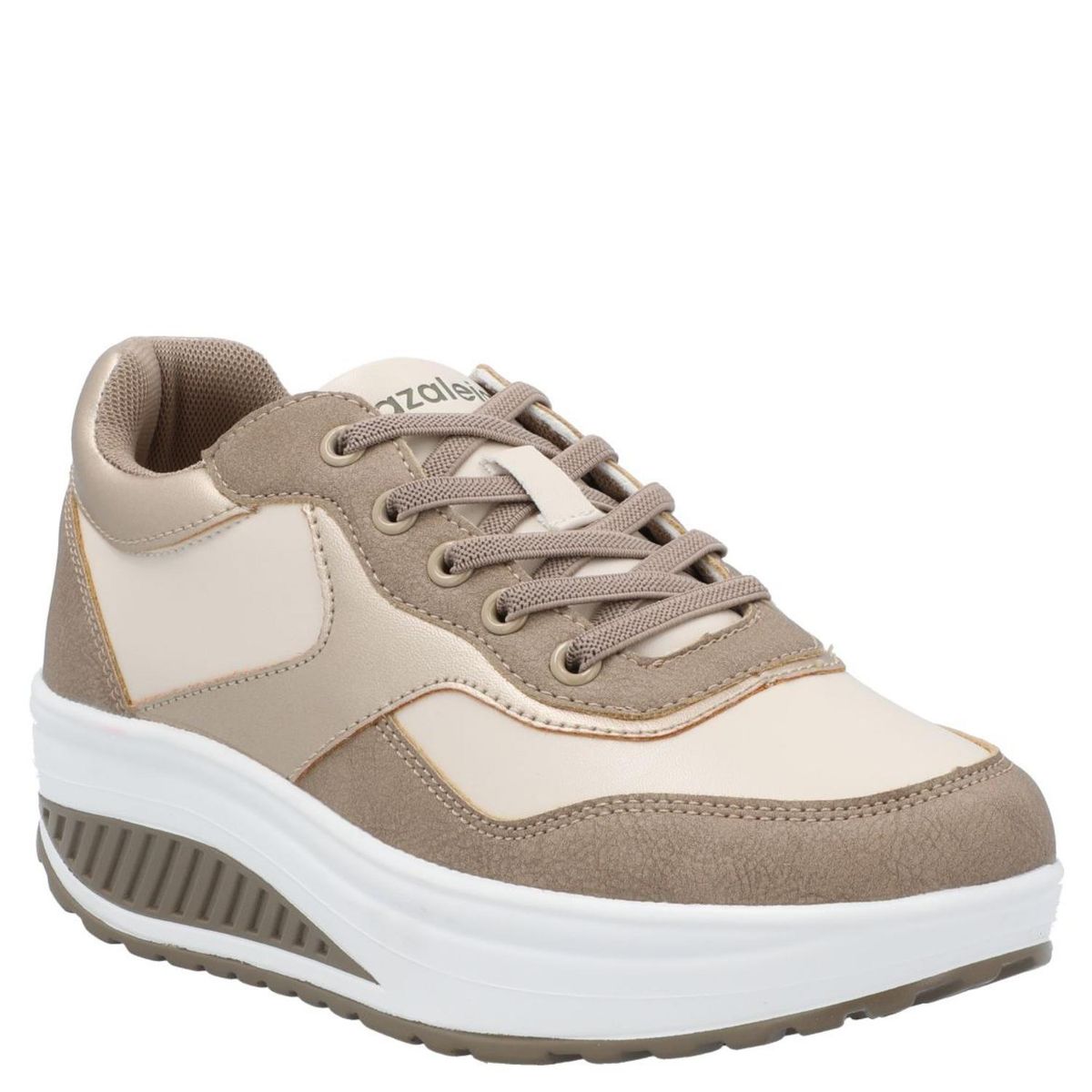 AZALEIA - Zapatilla Urbana Mujer Beige Azaleia