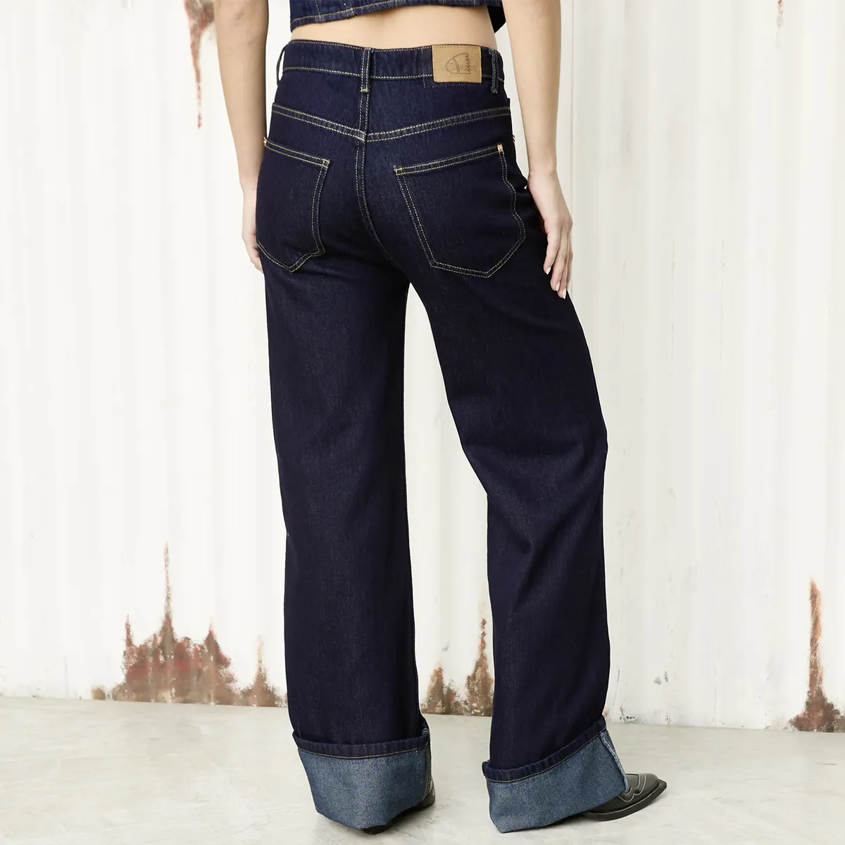 AMERICANINO - Jeans Wide Leg Tiro Medio Mujer Americanino