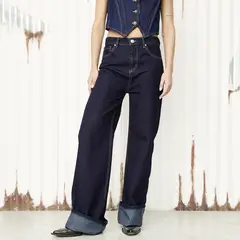 AMERICANINO - Jeans Wide Leg Tiro Medio Mujer