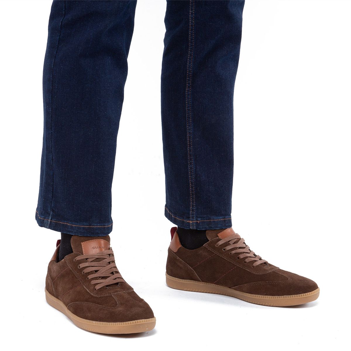 GUANTE - Zapato Casual Hombre Cuero Café Guante