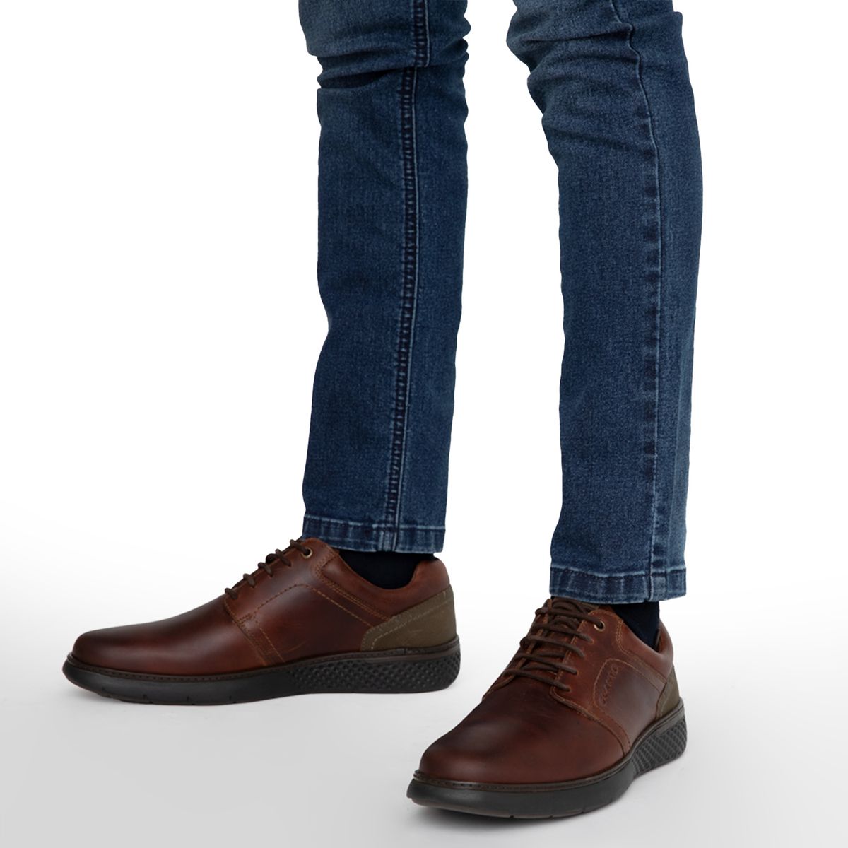 GUANTE - Zapato Casual Hombre Cuero Café Guante