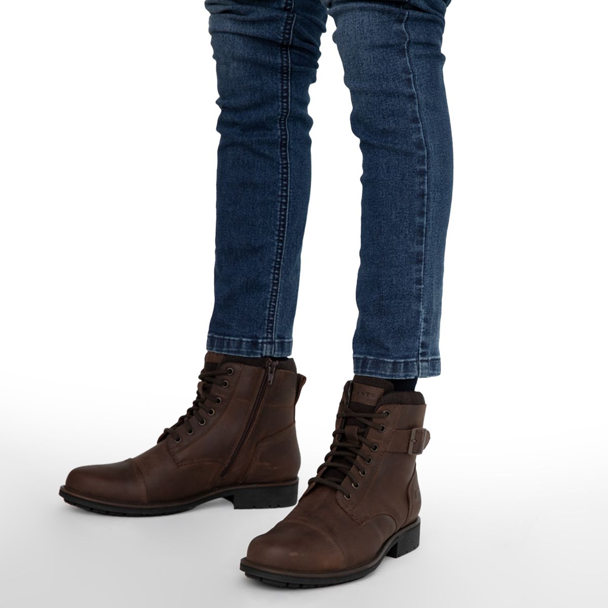 GUANTE - Botín Hombre Cuero Café Guante