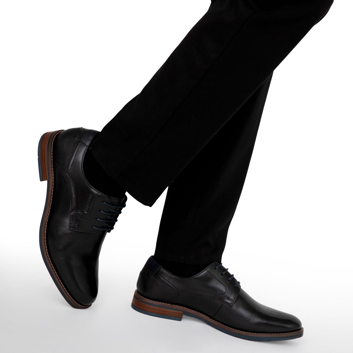 GUANTE - Zapato Casual Hombre Cuero Negro Guante