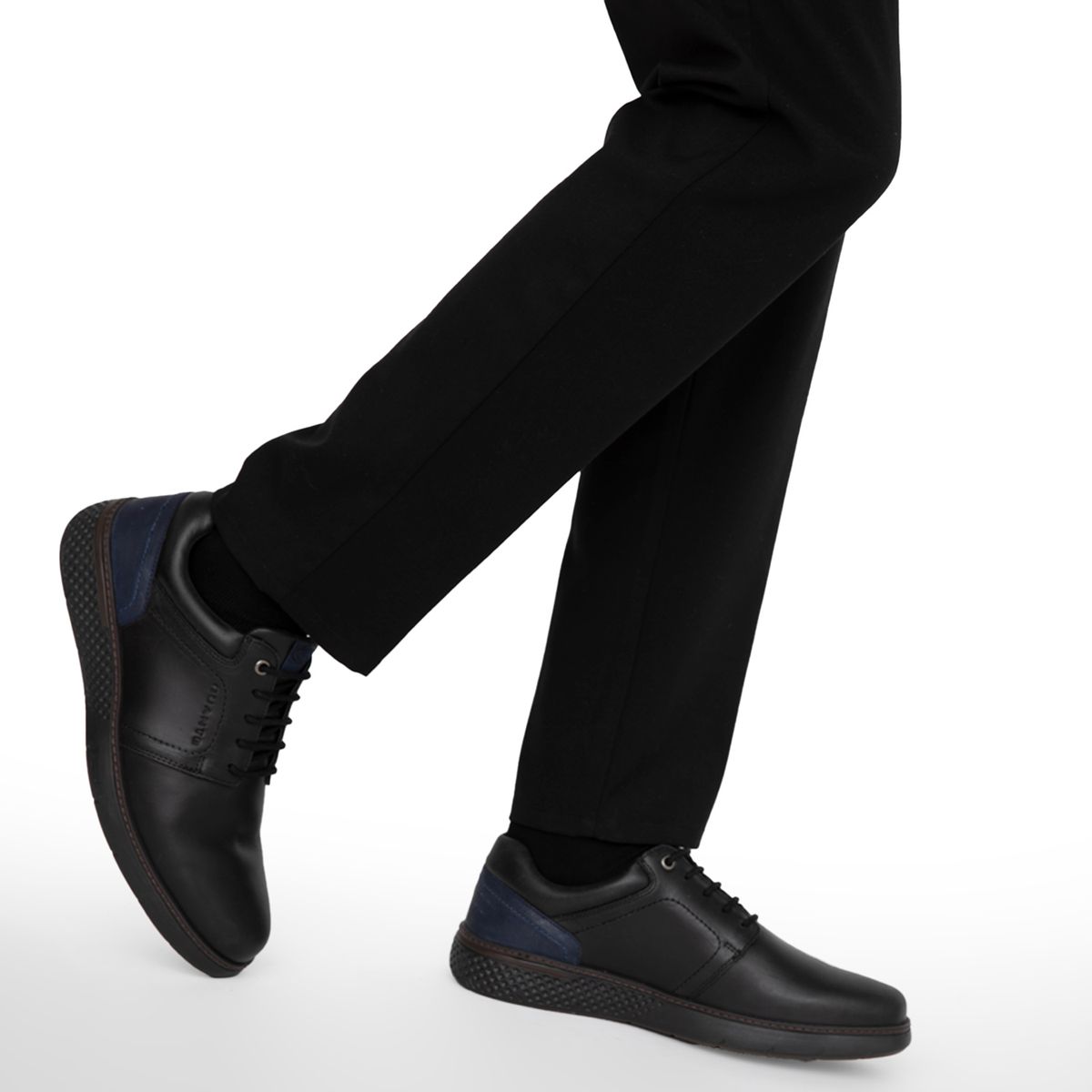 GUANTE - Zapato Casual Hombre Cuero Negro Guante