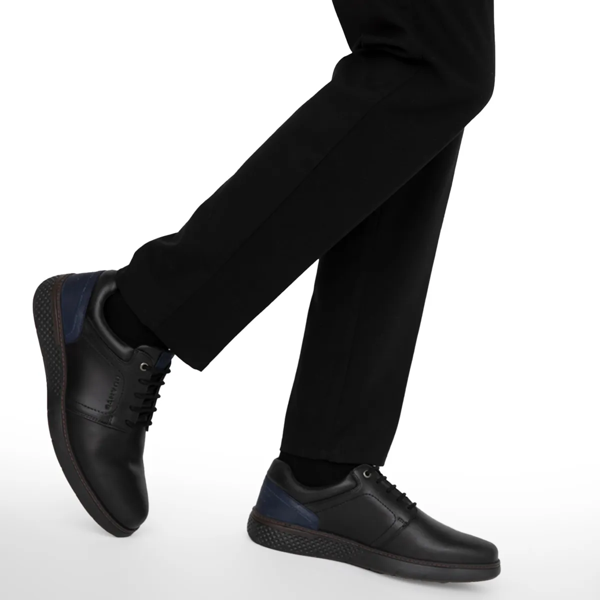 GUANTE - Zapato Casual Hombre Cuero Negro Guante
