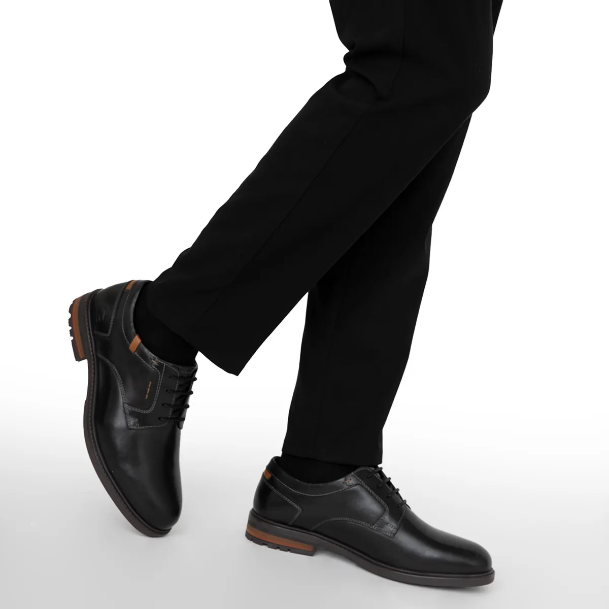 GUANTE - Zapato Casual Hombre Cuero Negro Guante