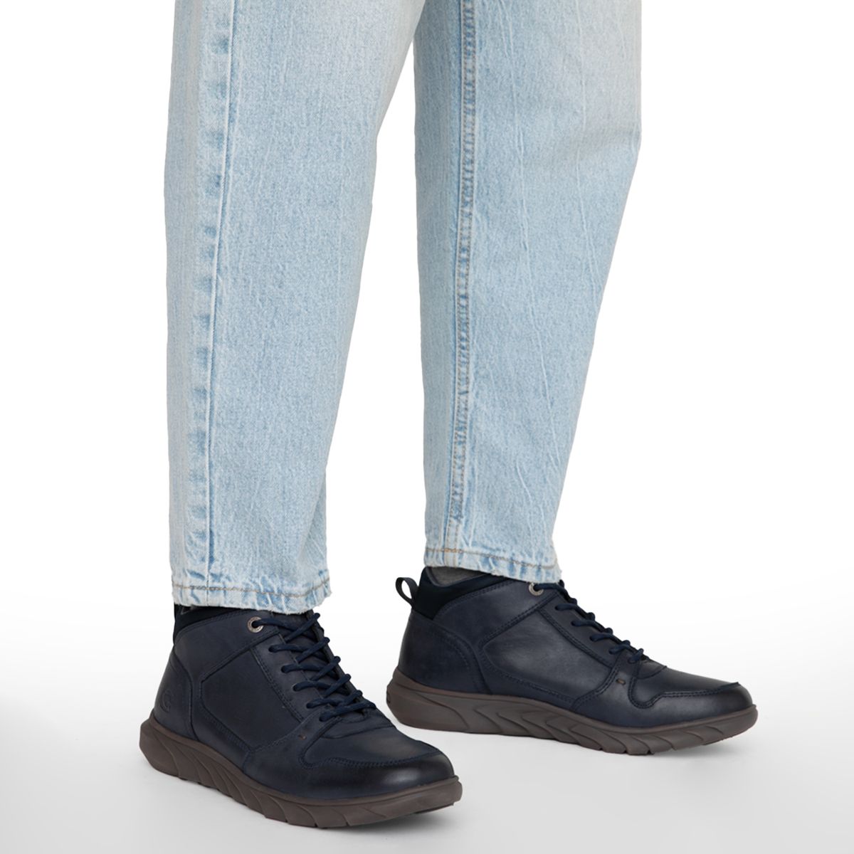 GUANTE - Botín Hombre Cuero Azul Guante