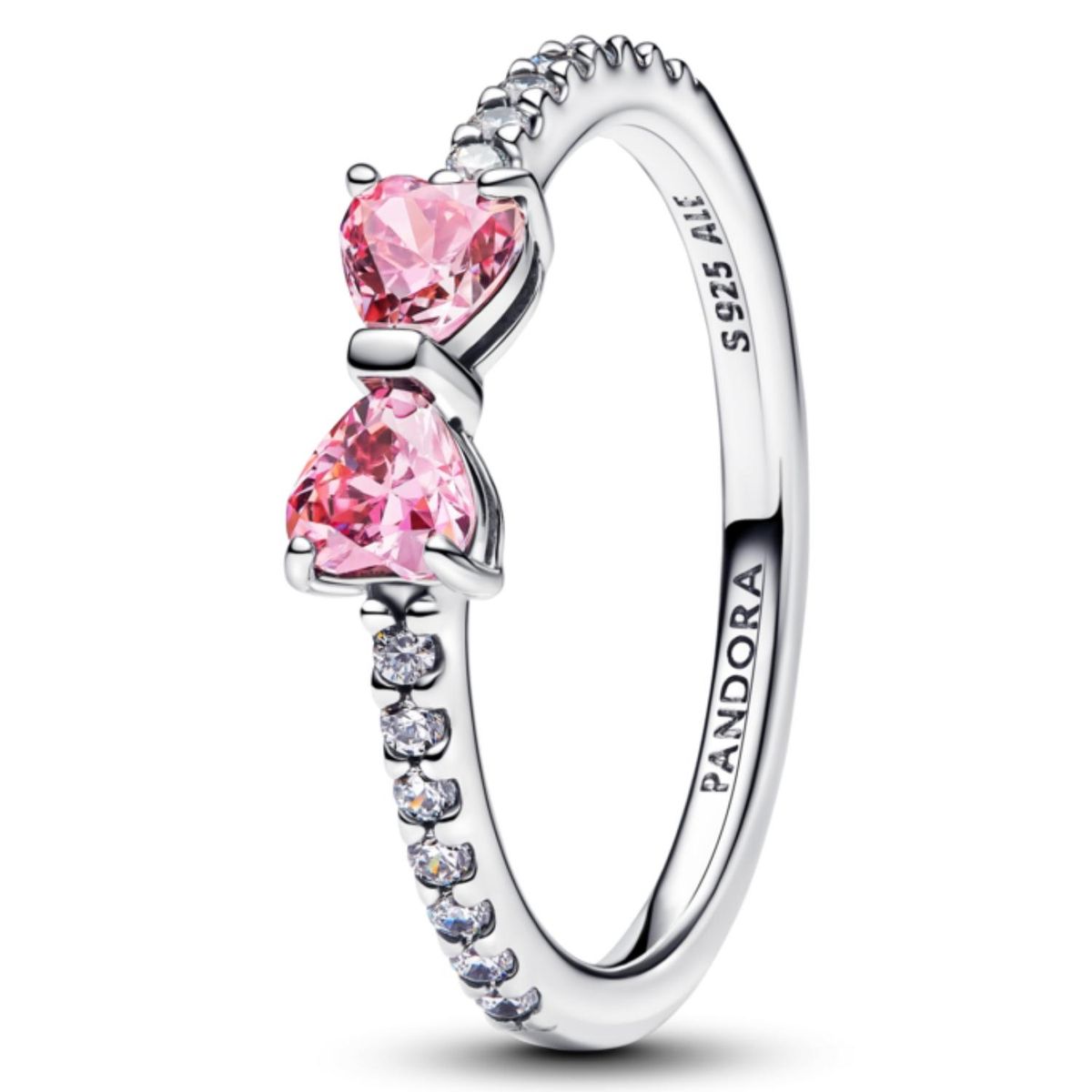 PANDORA - Anillo Moño Rosado Brillante Pandora