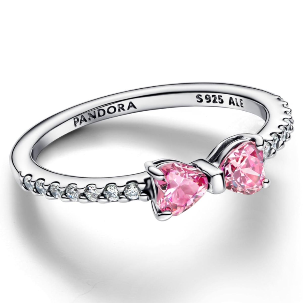 PANDORA - Anillo Moño Rosado Brillante Pandora
