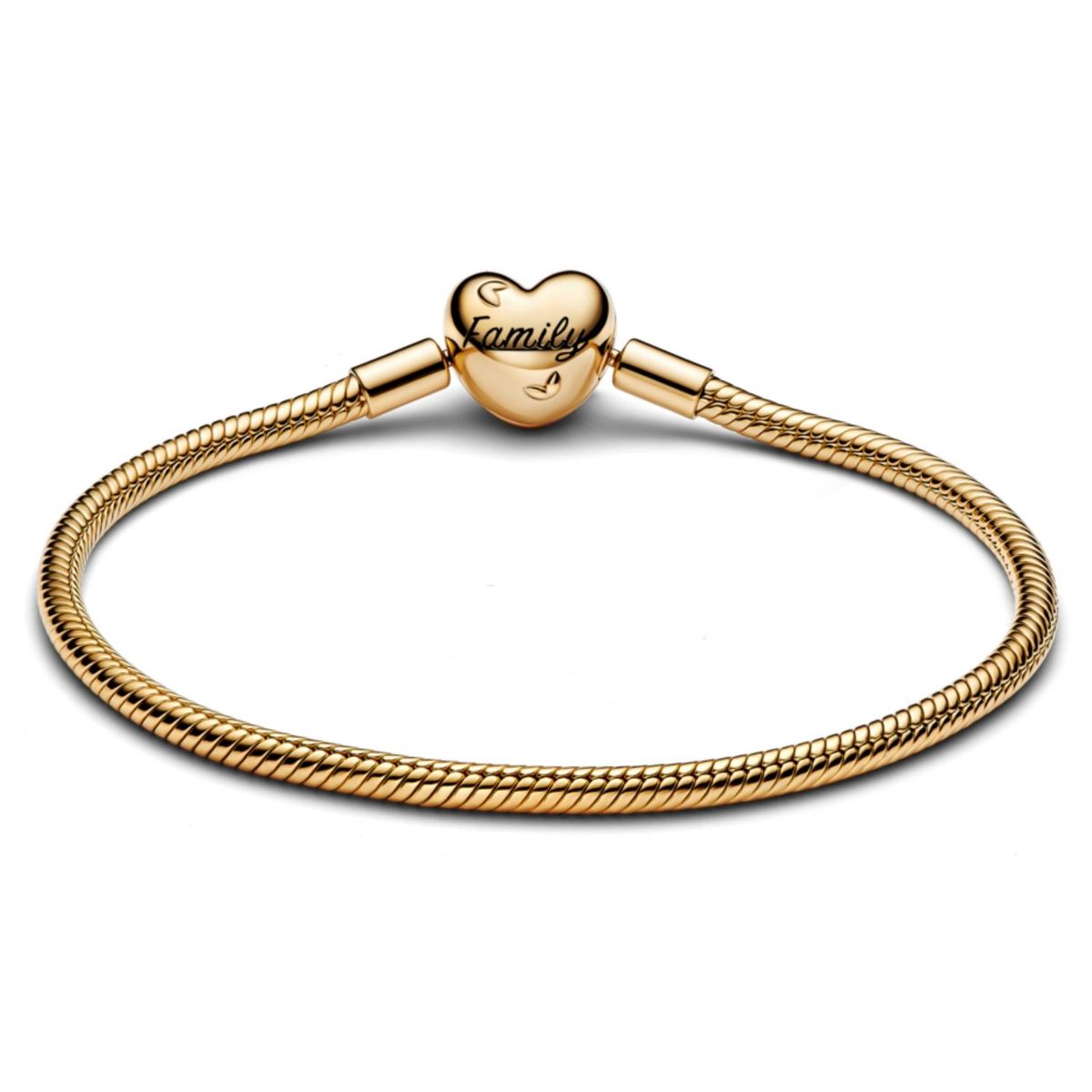 PANDORA - Brazalete Pandora Moments Cadena De Serpiente Con Cierre De Corazón Familiar Pandora