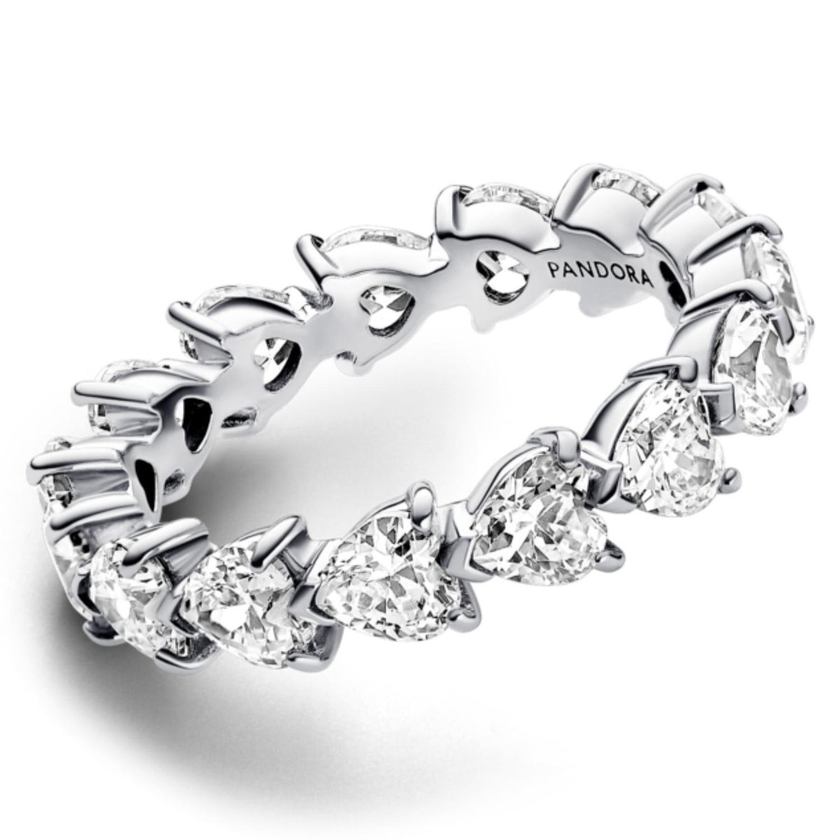 PANDORA - Anillo Eternidad Hilera De Corazones Mujer Pandora