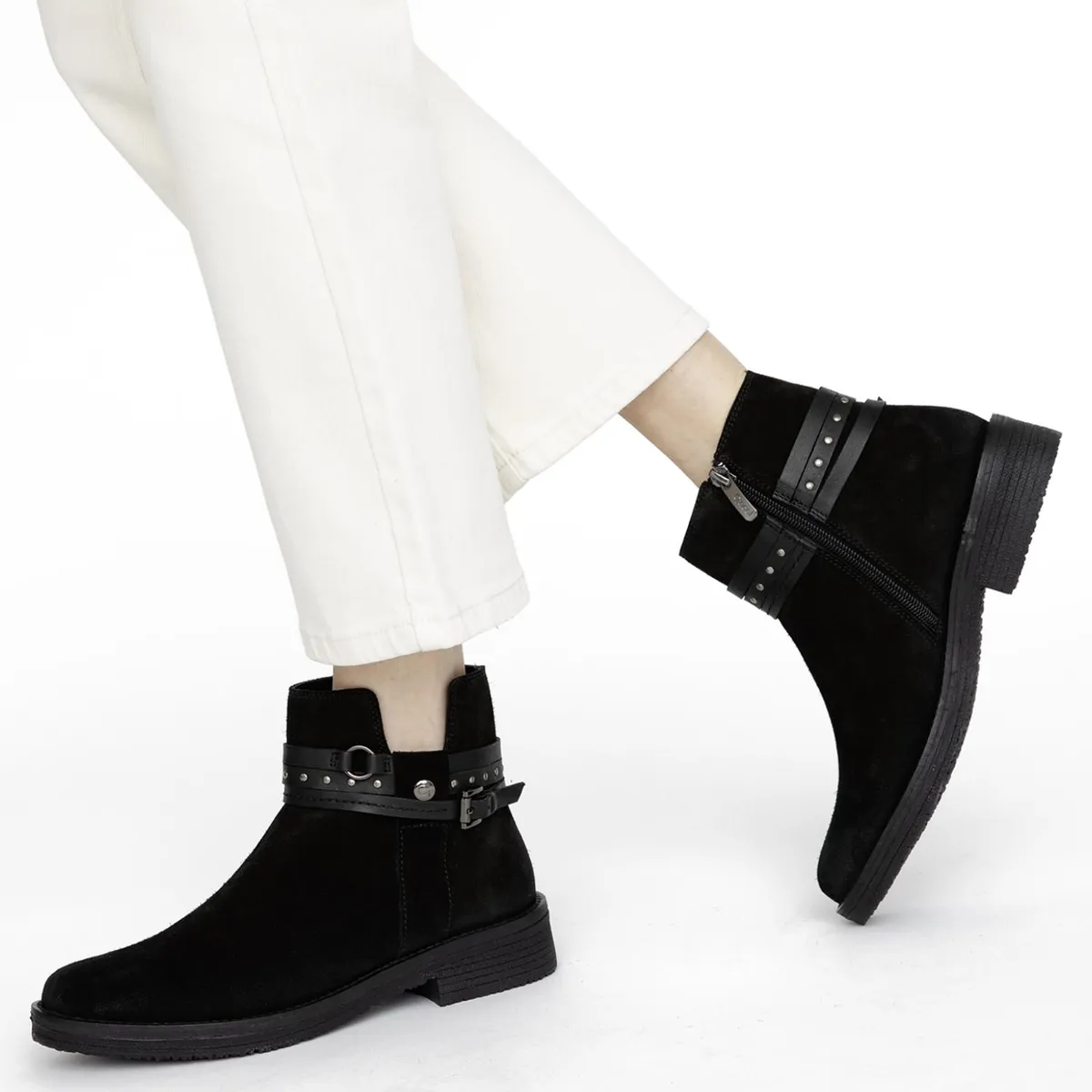 GACEL - Botin Mujer Cuero Negro Gacel