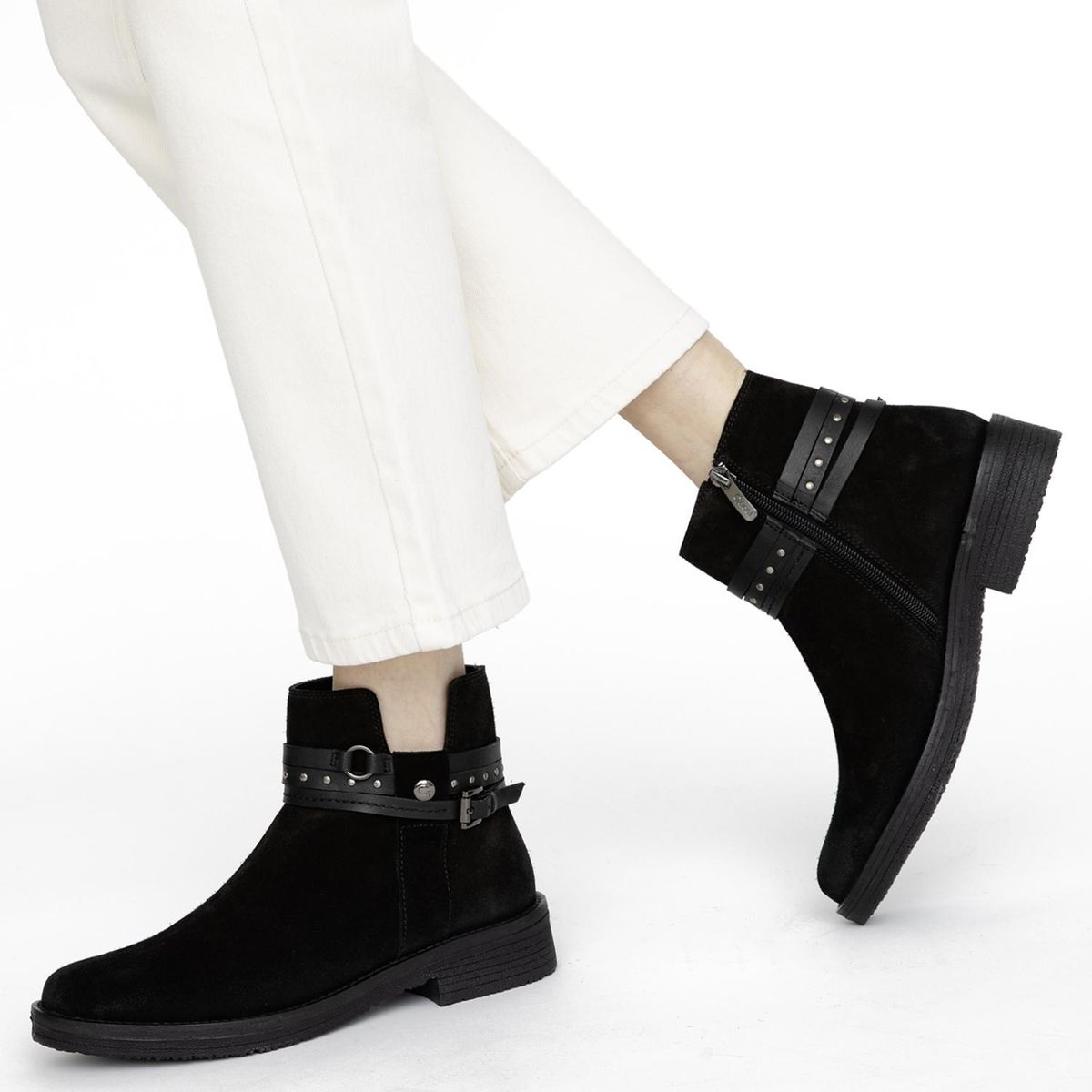 GACEL - Botin Mujer Cuero Negro Gacel