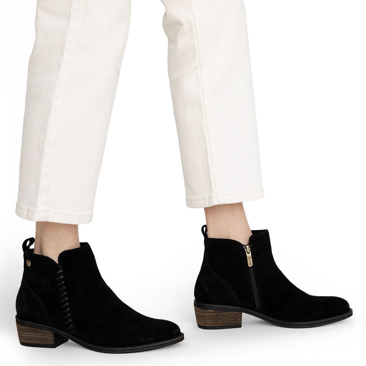 GACEL - Botin Mujer Cuero Negro Gacel
