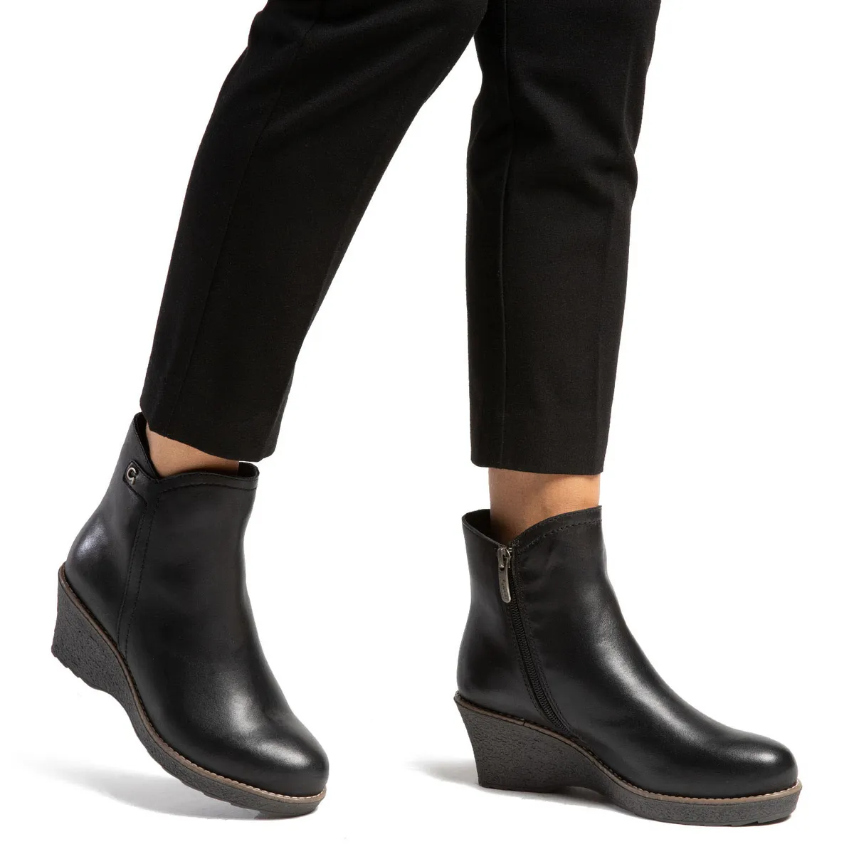 GACEL - Botin Mujer Cuero Negro Gacel