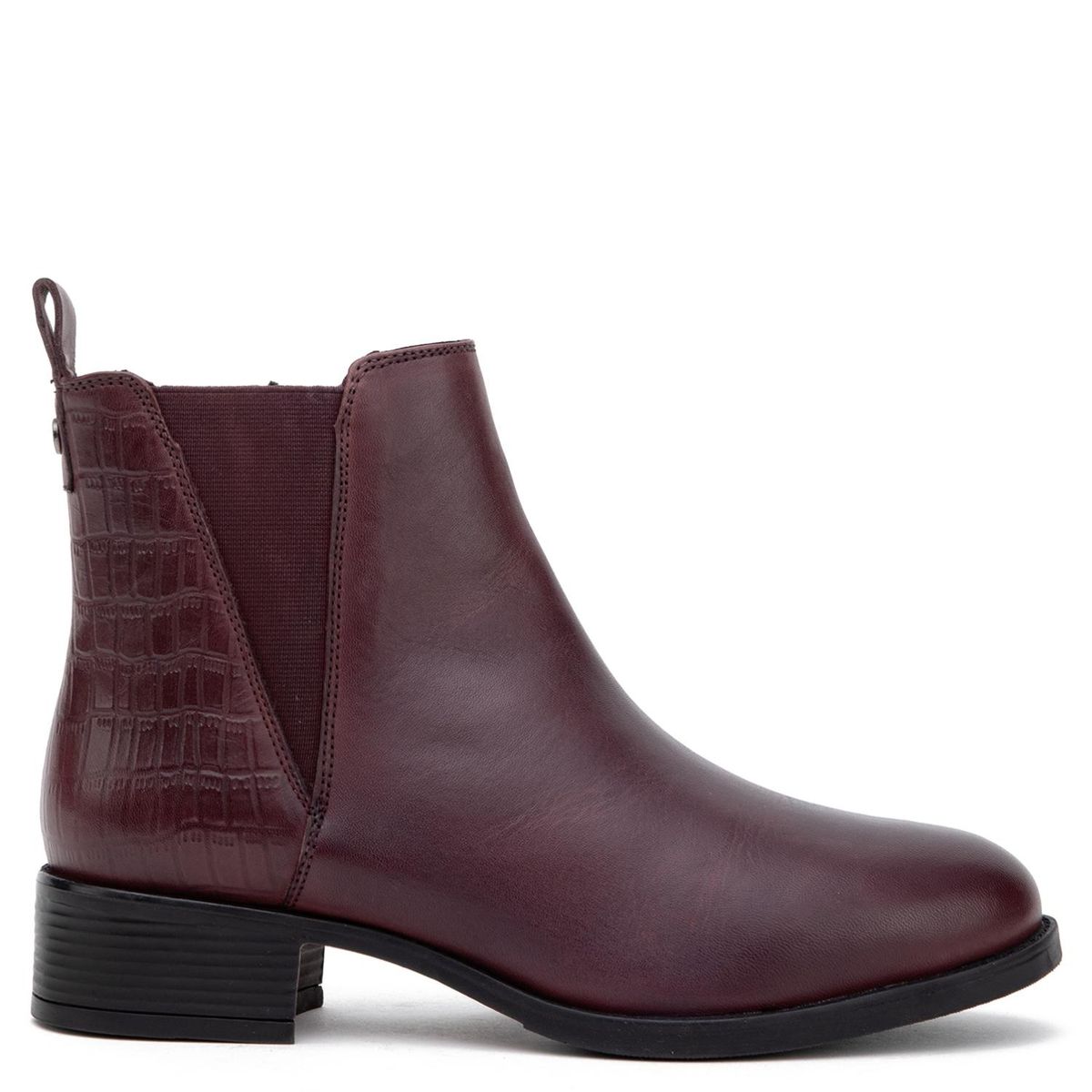 GACEL - Botin Mujer Cuero Burgundy Gacel