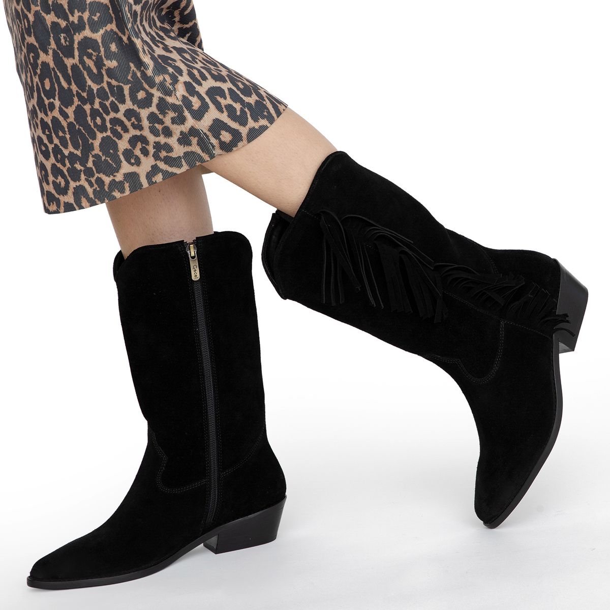 GACEL - Bota Mujer Cuero Negro Gacel
