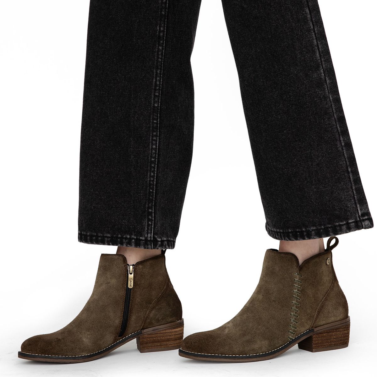 GACEL - Botin Mujer Cuero Verde Gacel