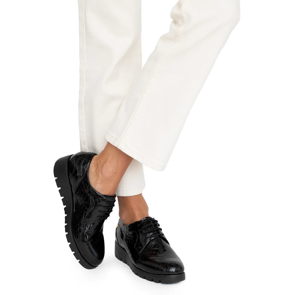 GACEL - Zapato Casual Mujer Cuero Negro Gacel