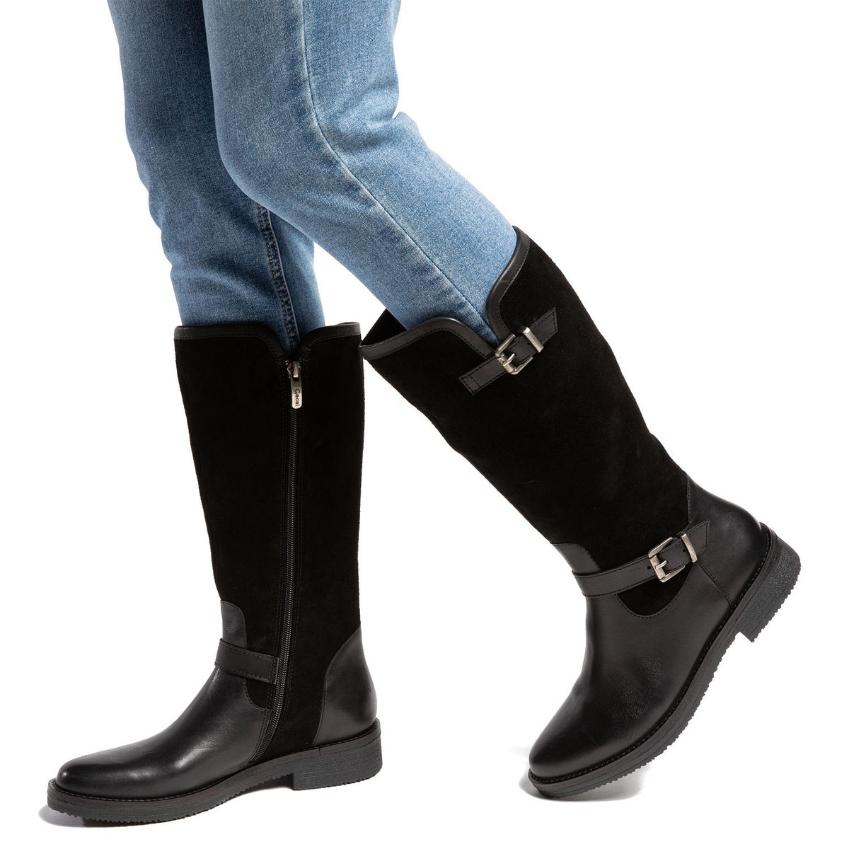 GACEL - Bota Mujer Cuero Negro Gacel