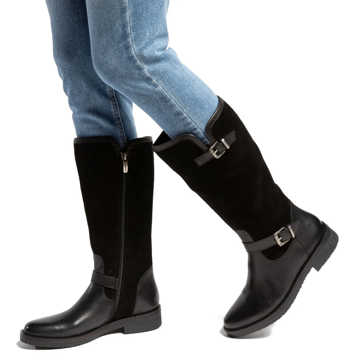 GACEL - Bota Mujer Cuero Negro Gacel