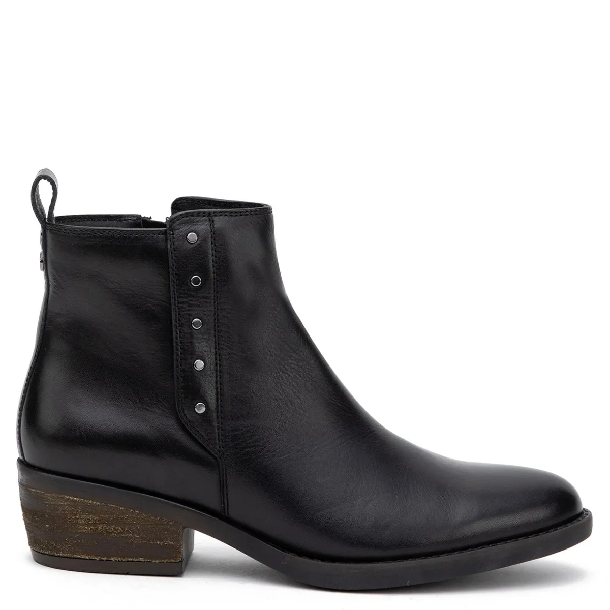 GACEL - Botin Mujer Cuero Negro Gacel