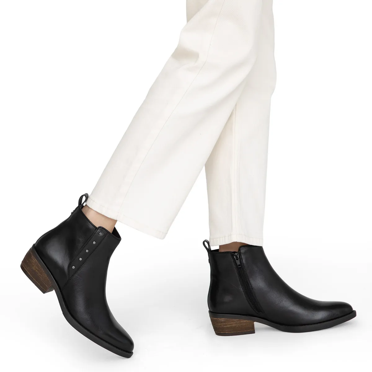GACEL - Botin Mujer Cuero Negro Gacel