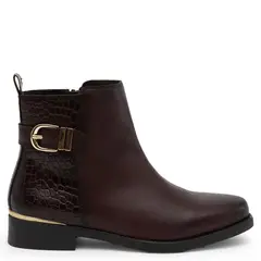 GACEL - Botin Mujer Cuero Café Oscuro
