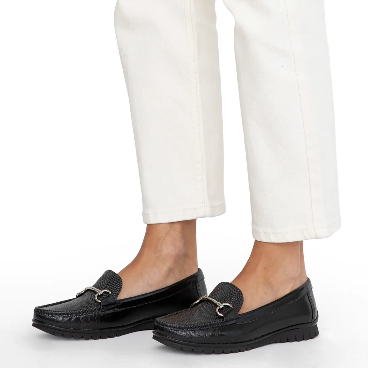 GACEL - Mocasín Mujer Cuero Negro Gacel