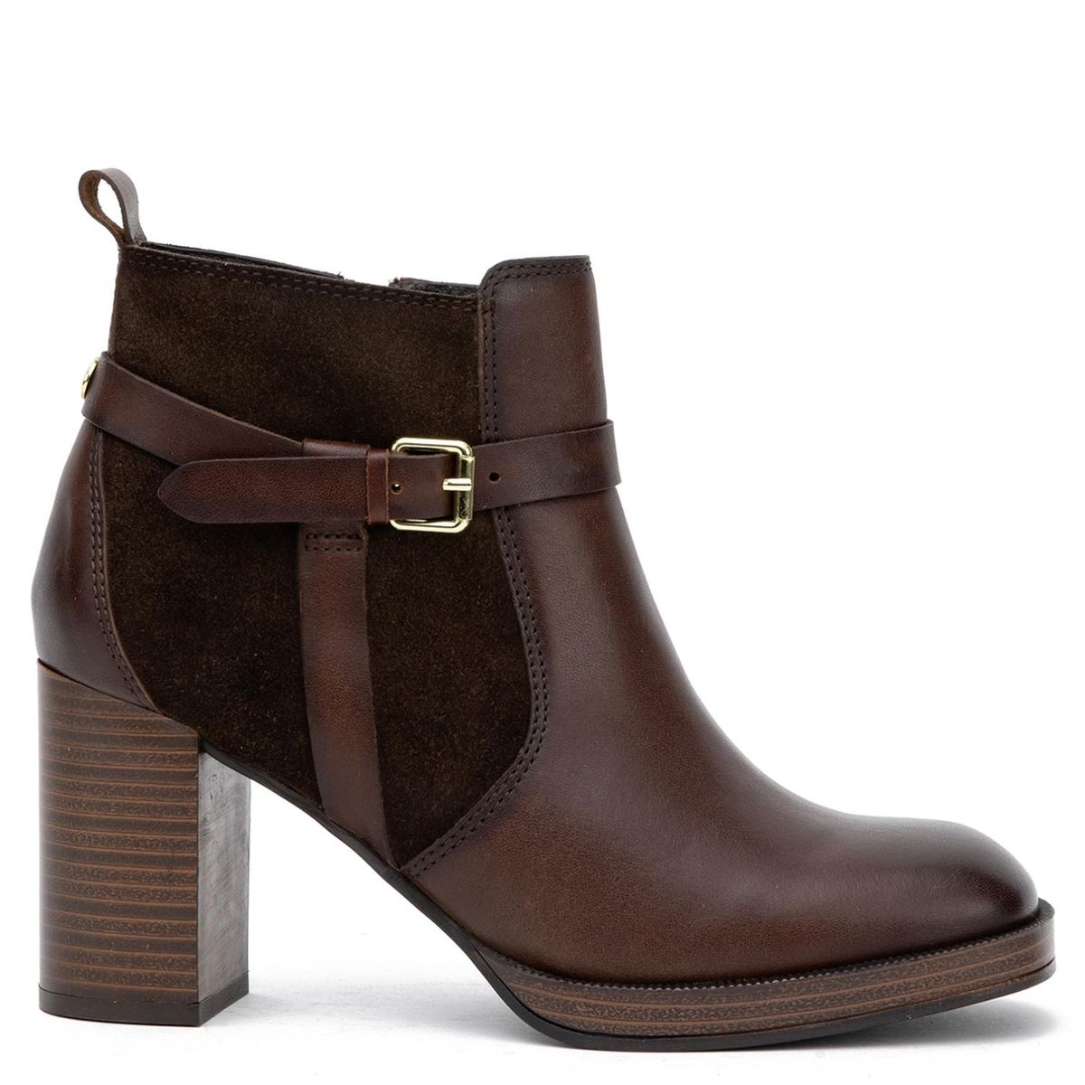 GACEL - Botin Mujer Cuero Café Oscuro Gacel