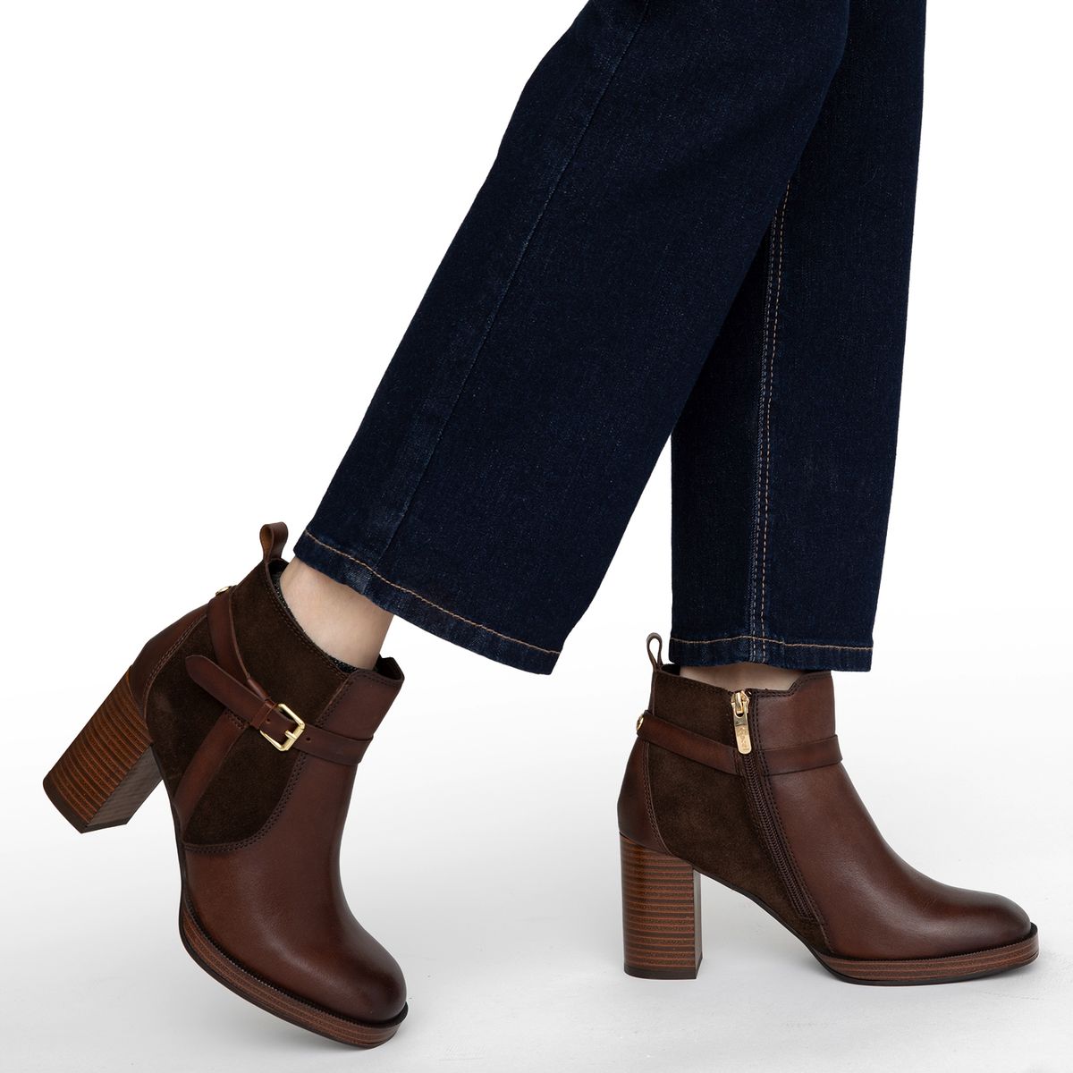 GACEL - Botin Mujer Cuero Café Oscuro Gacel