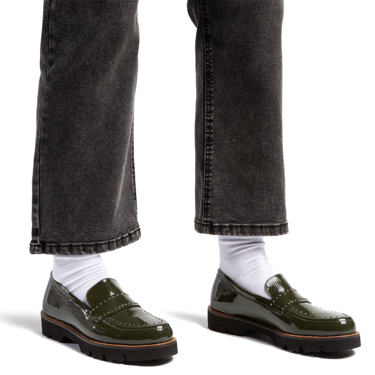GACEL - Mocasín Mujer Cuero Verde Gacel
