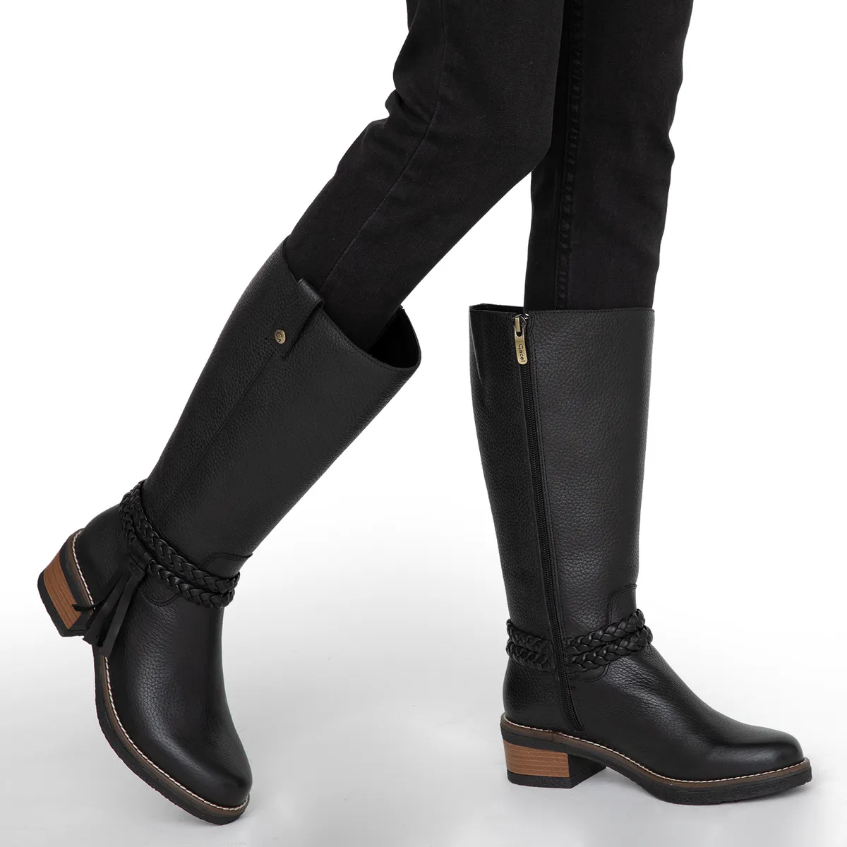 GACEL - Bota Mujer Cuero Negro Gacel