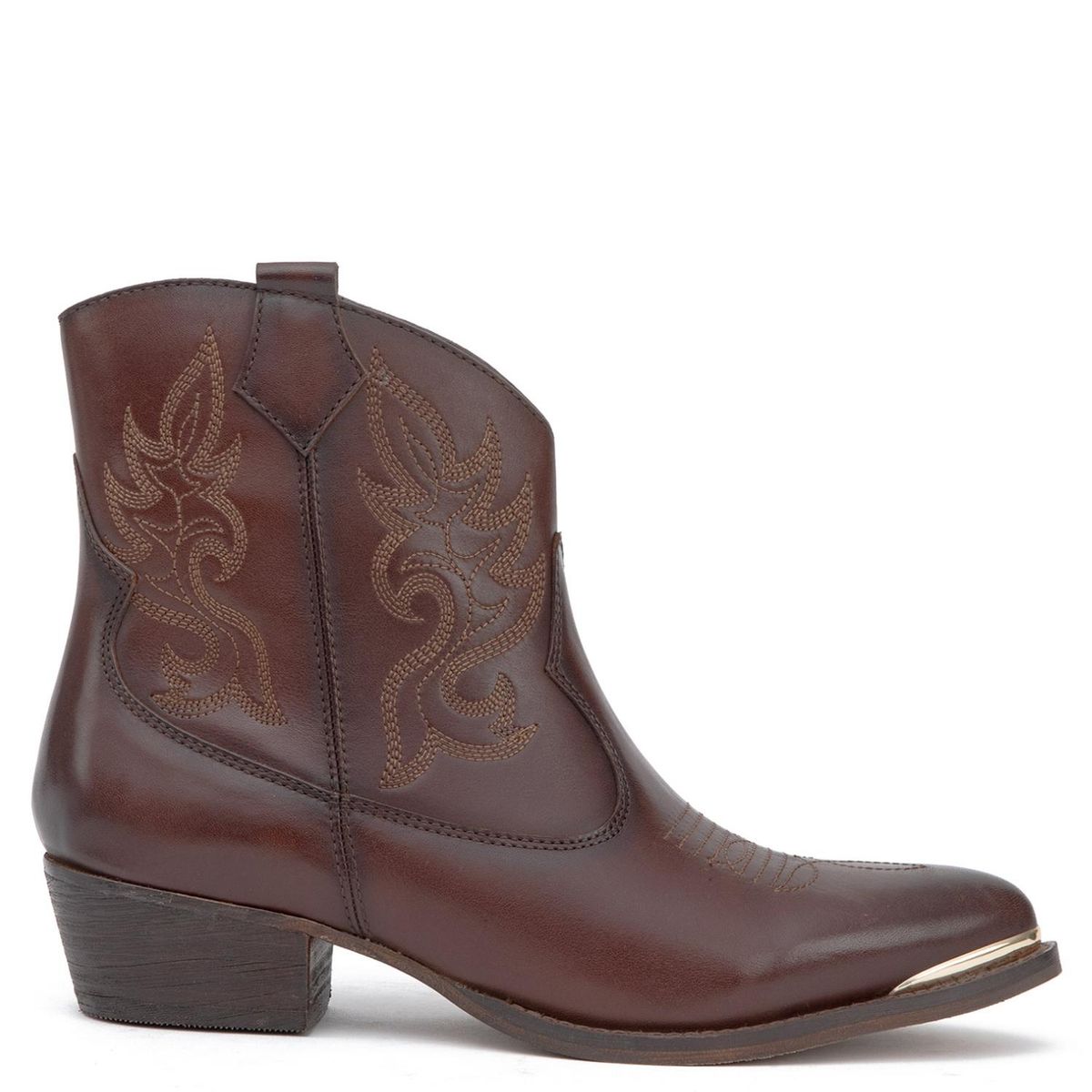 GACEL - Botin Mujer Cuero Café Oscuro Gacel