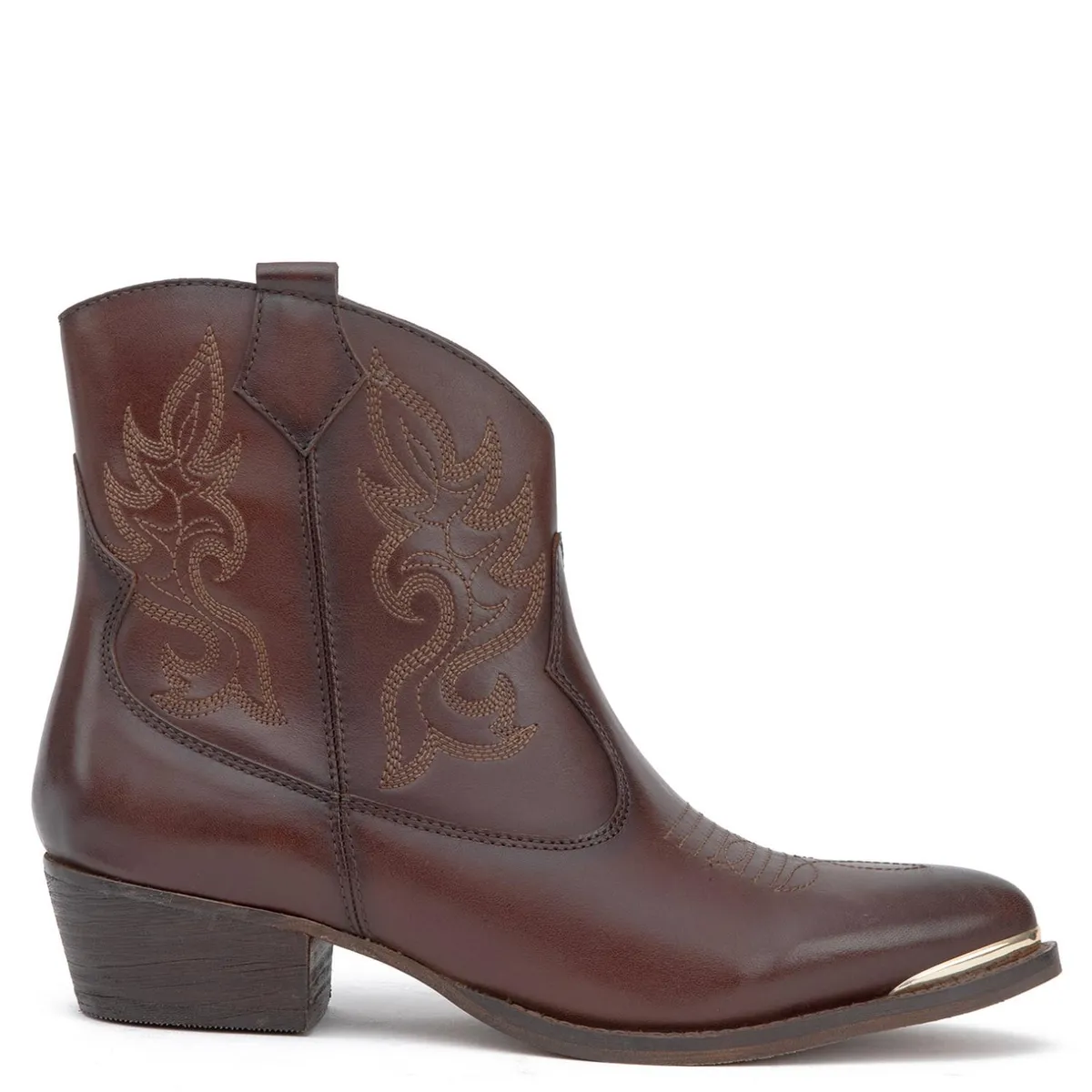 GACEL - Botin Mujer Cuero Café Oscuro Gacel
