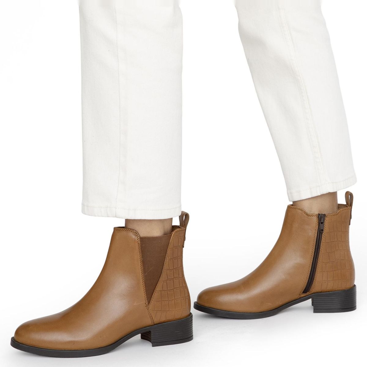 GACEL - Botin Mujer Cuero Café Gacel