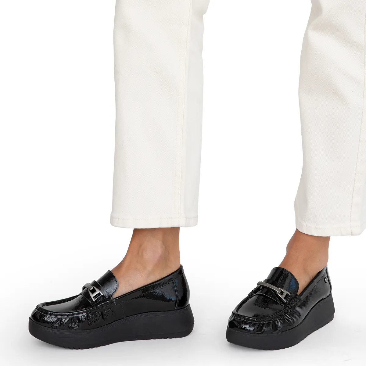 GACEL - Mocasín Mujer Cuero Negro Gacel
