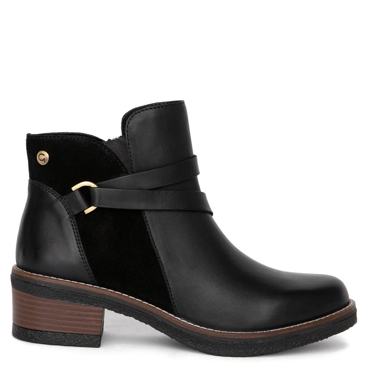 GACEL - Botin Mujer Cuero Negro Gacel