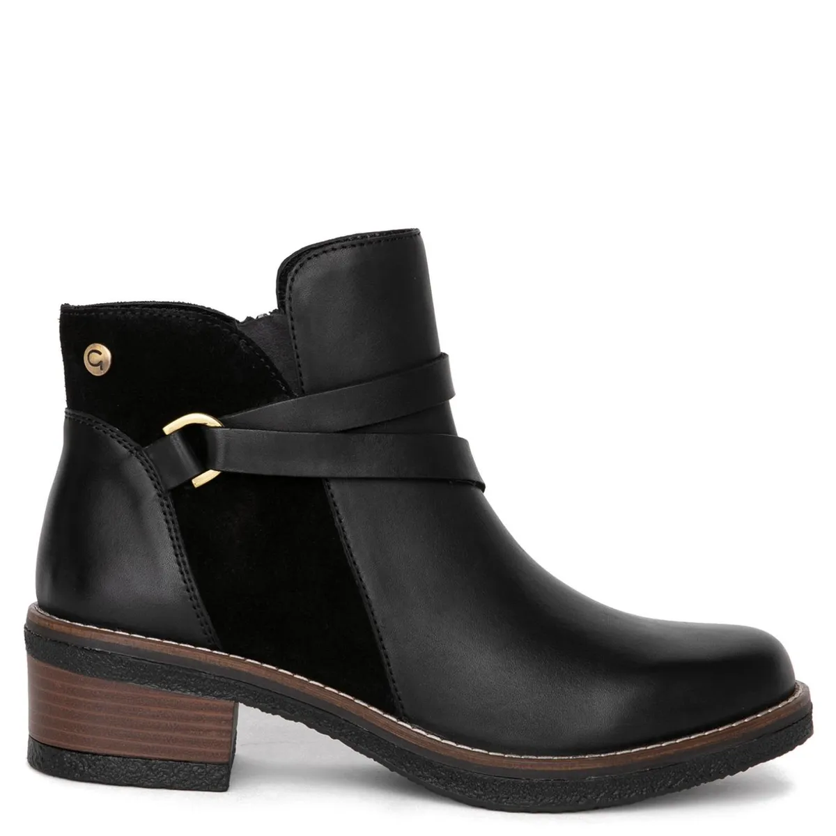 GACEL - Botin Mujer Cuero Negro Gacel