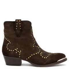 GACEL - Botin Mujer Cuero Café Oscuro
