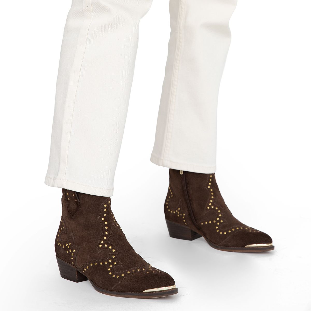 GACEL - Botin Mujer Cuero Café Oscuro Gacel