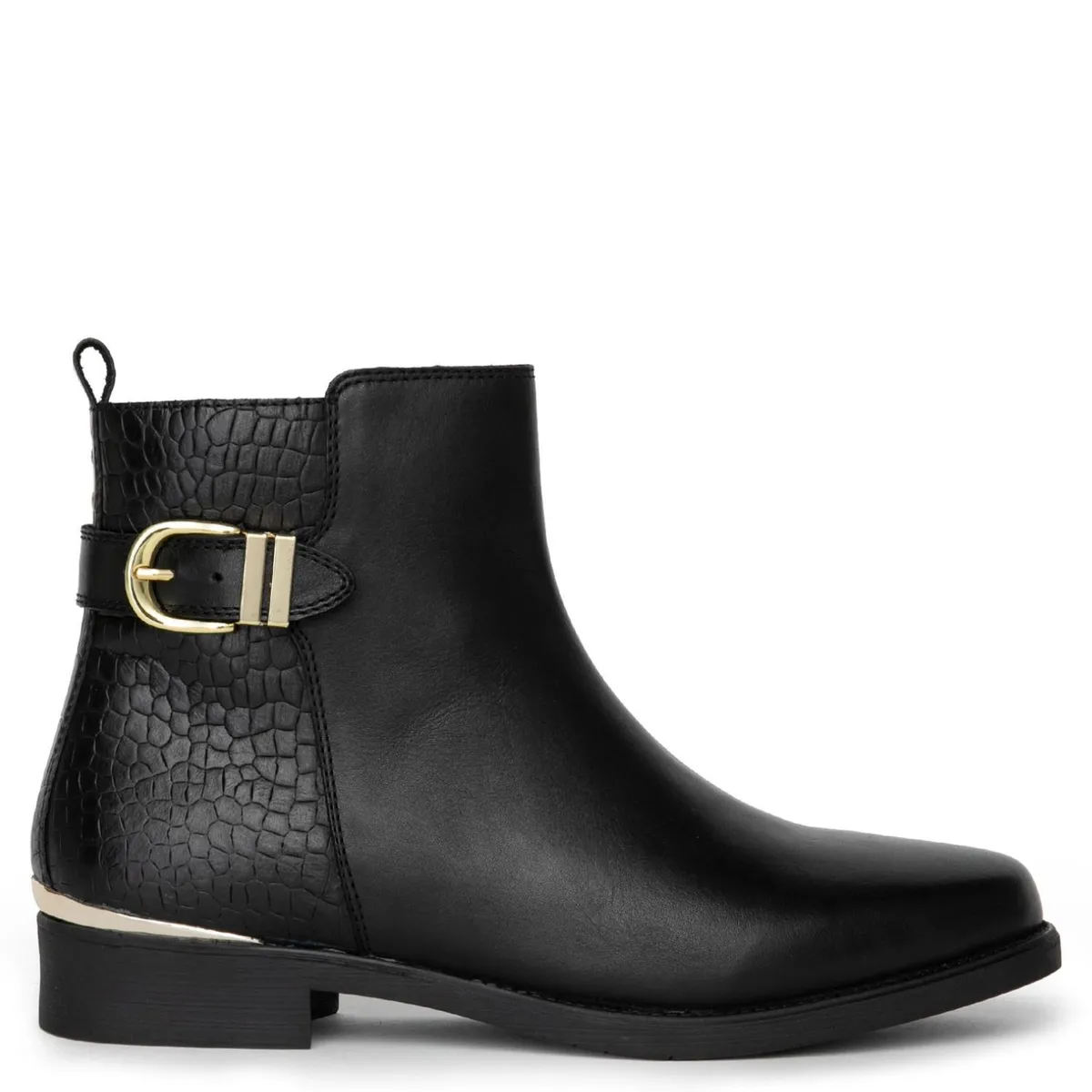 GACEL - Botin Mujer Cuero Negro Gacel