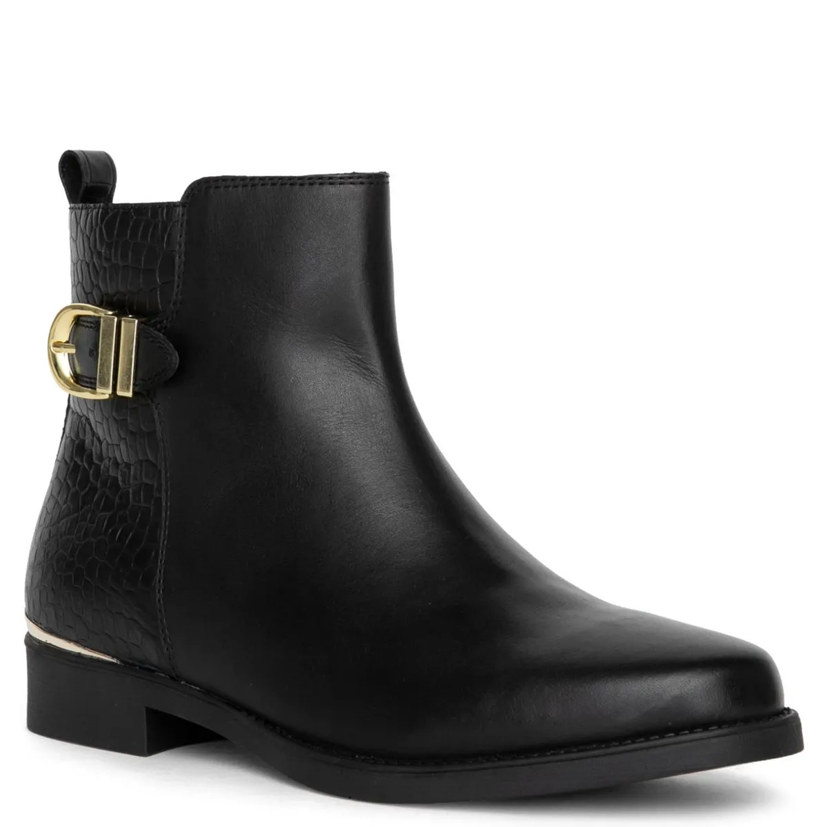 GACEL - Botin Mujer Cuero Negro Gacel