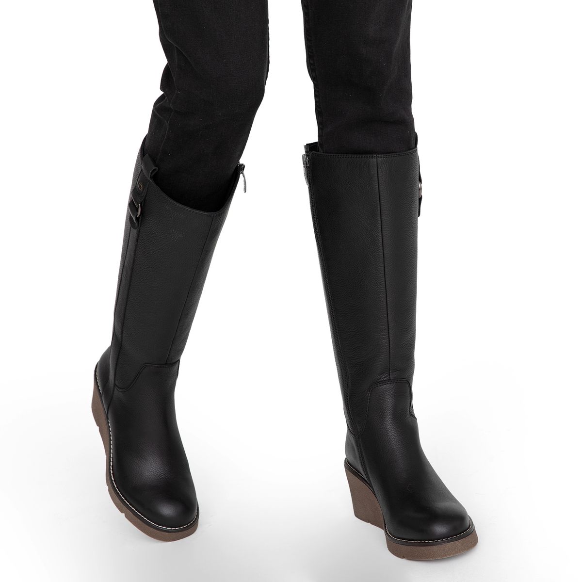 GACEL - Bota Mujer Cuero Negro Gacel