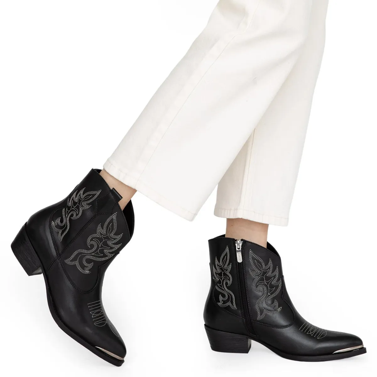 GACEL - Botin Mujer Cuero Negro Gacel