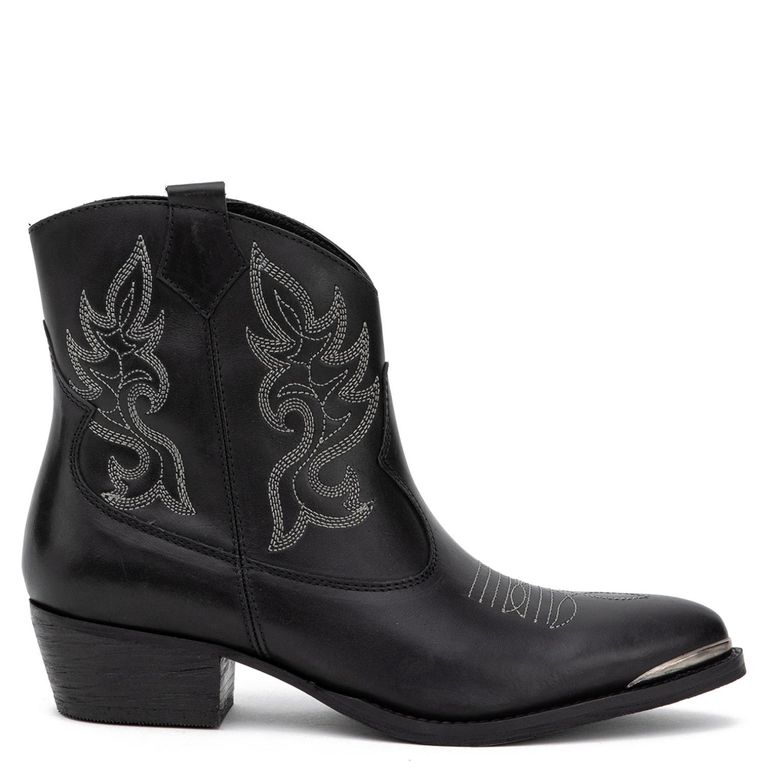 Botin Mujer Cuero Negro