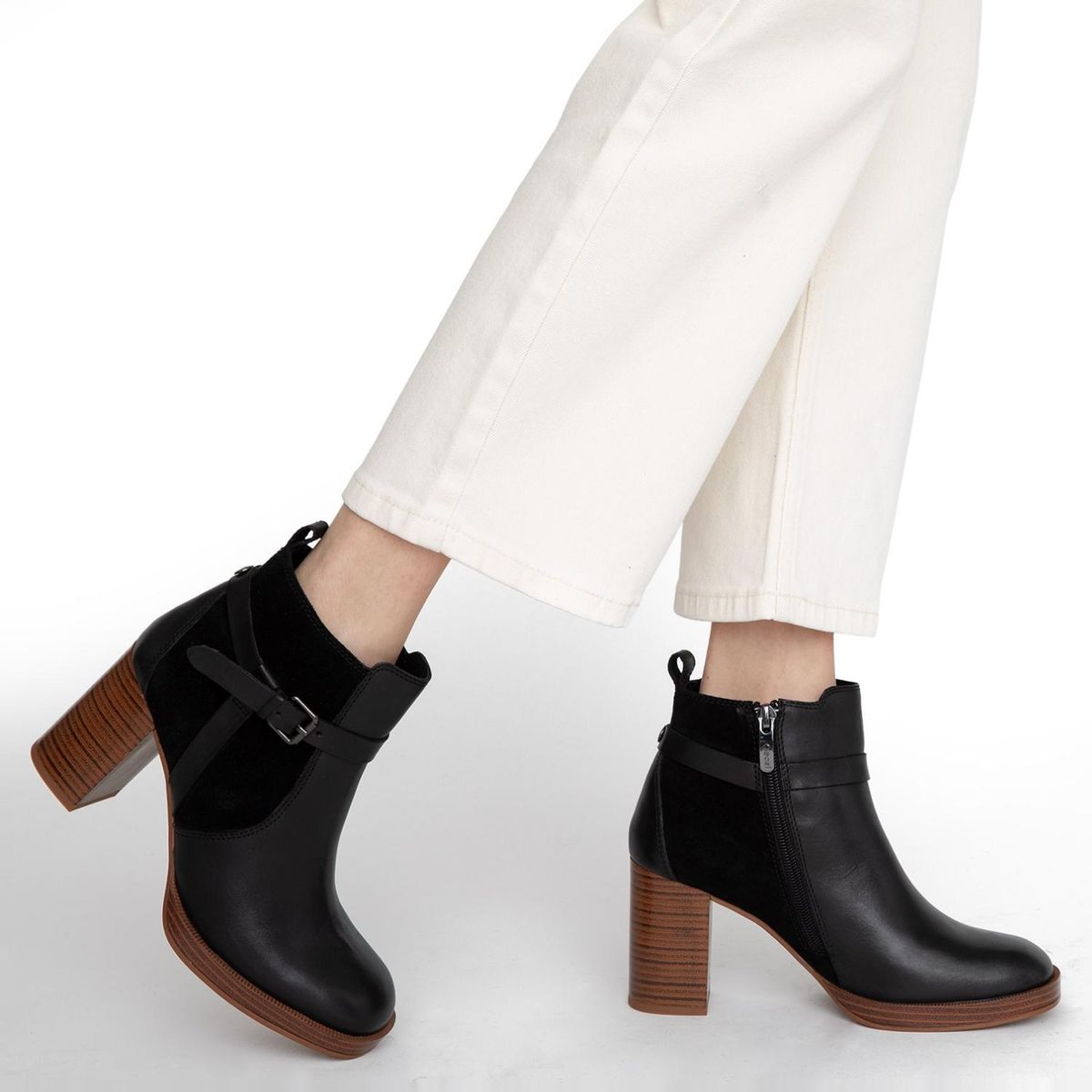 GACEL - Botin Mujer Cuero Negro Gacel