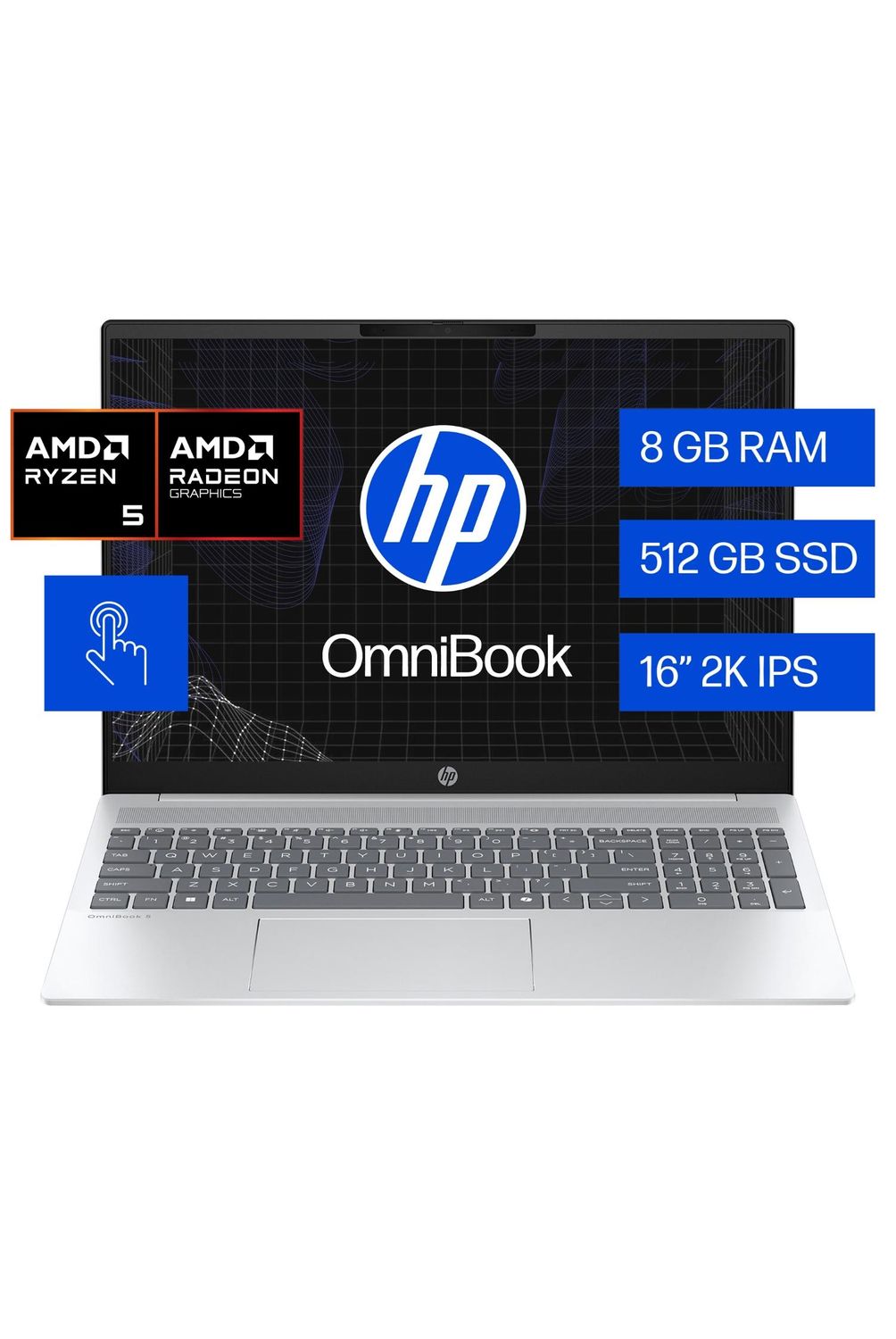 HP Notebook HP Omnibook 5 16-BC1052LA AMD Ryzen 5 8540U con IA 8GB